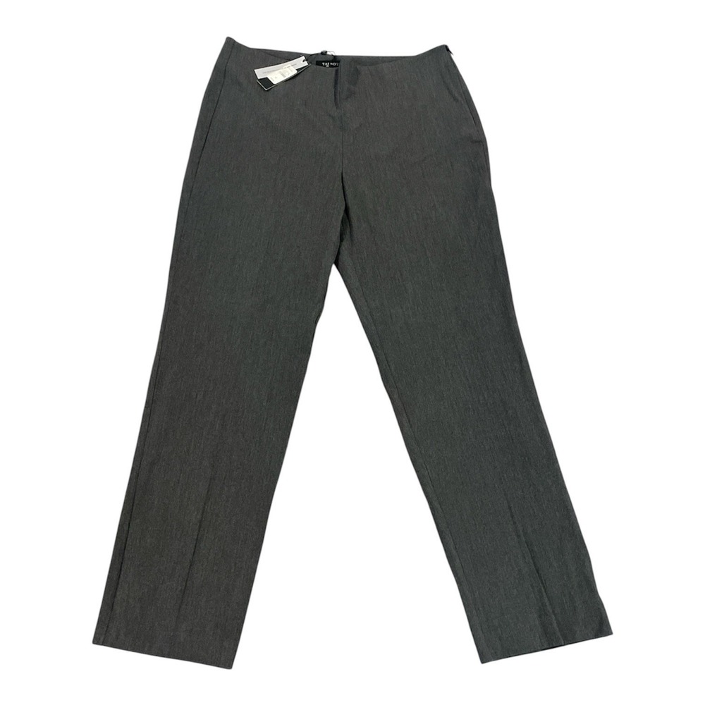 Talbots Classic Side Zip Pants Heather Gray Sz 12 Straight Leg Trouser Cut